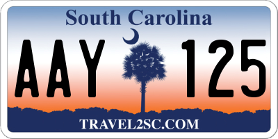 SC license plate AAY125