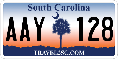SC license plate AAY128