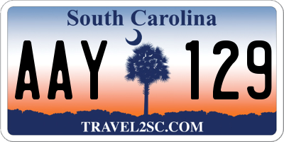 SC license plate AAY129