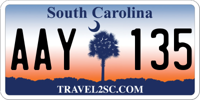 SC license plate AAY135