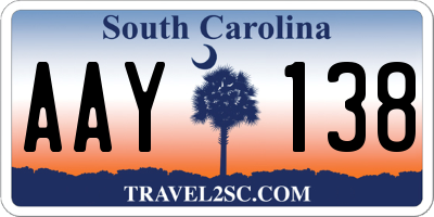 SC license plate AAY138