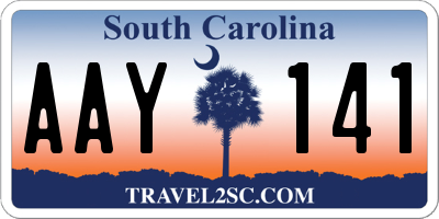 SC license plate AAY141