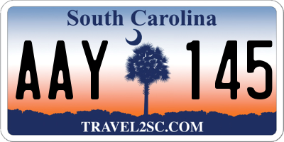 SC license plate AAY145