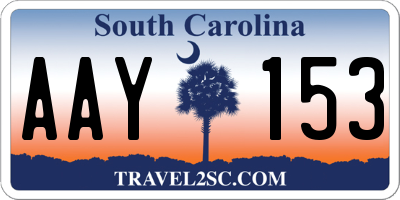 SC license plate AAY153