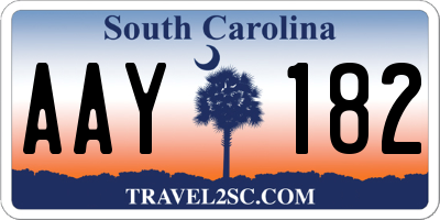 SC license plate AAY182