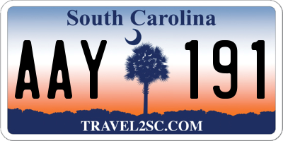 SC license plate AAY191