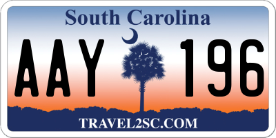 SC license plate AAY196