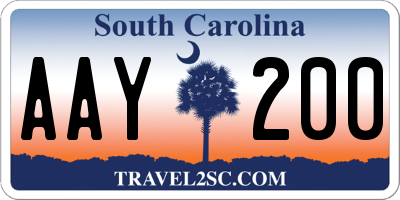 SC license plate AAY200