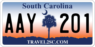 SC license plate AAY201