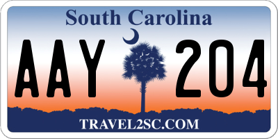 SC license plate AAY204