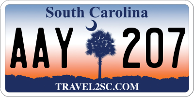 SC license plate AAY207