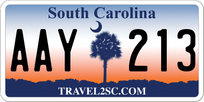 SC license plate AAY213