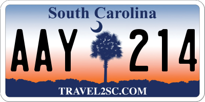 SC license plate AAY214