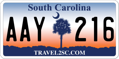 SC license plate AAY216