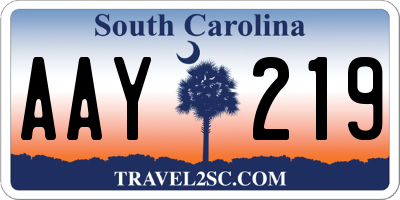 SC license plate AAY219