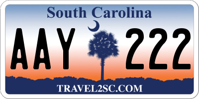 SC license plate AAY222