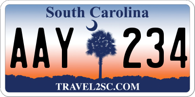 SC license plate AAY234