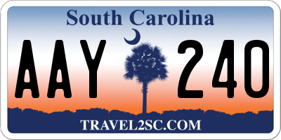 SC license plate AAY240