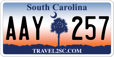SC license plate AAY257