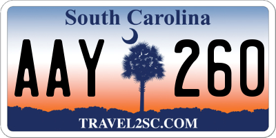 SC license plate AAY260