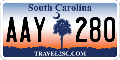 SC license plate AAY280
