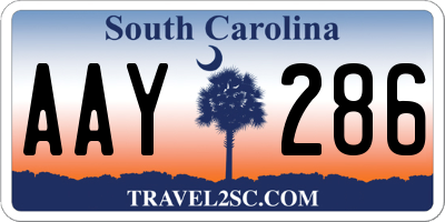 SC license plate AAY286