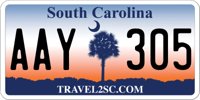 SC license plate AAY305