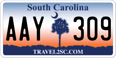 SC license plate AAY309