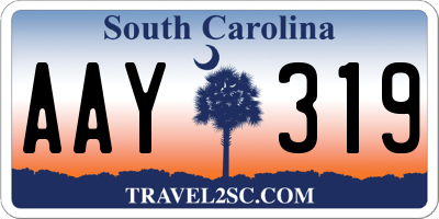 SC license plate AAY319