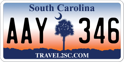 SC license plate AAY346