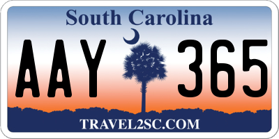 SC license plate AAY365