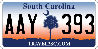 SC license plate AAY393