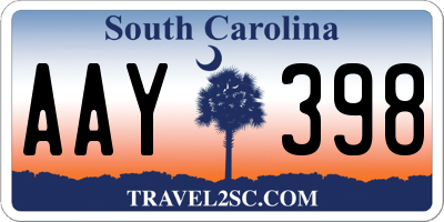 SC license plate AAY398