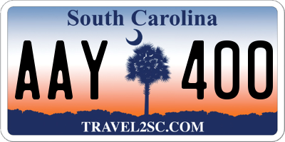 SC license plate AAY400