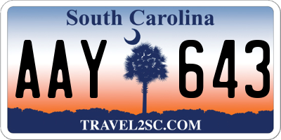 SC license plate AAY643