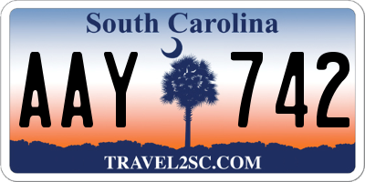 SC license plate AAY742