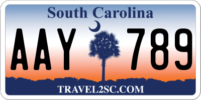 SC license plate AAY789