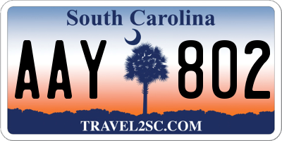 SC license plate AAY802