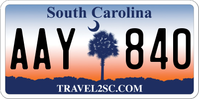 SC license plate AAY840