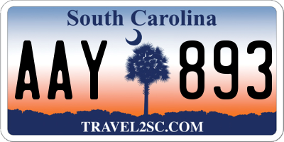 SC license plate AAY893