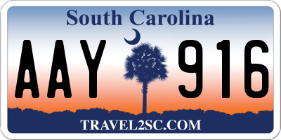 SC license plate AAY916