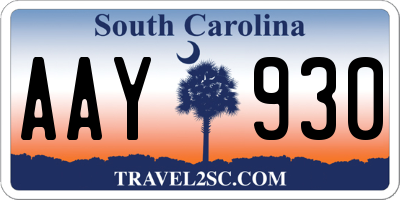 SC license plate AAY930