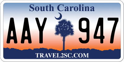 SC license plate AAY947