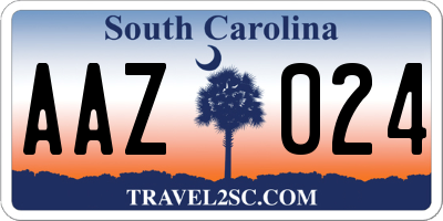 SC license plate AAZ024