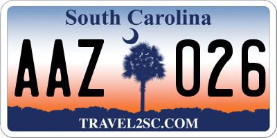SC license plate AAZ026