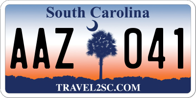 SC license plate AAZ041