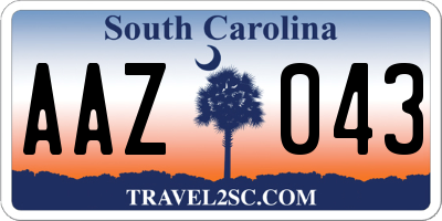 SC license plate AAZ043