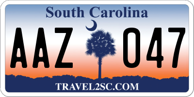 SC license plate AAZ047