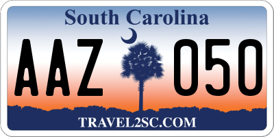 SC license plate AAZ050