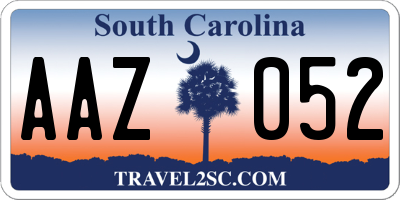 SC license plate AAZ052